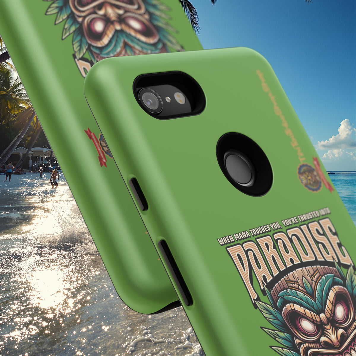 Tahaa – Coque Antichoc Premium « Tiki Féroce » | Design Tribal & Protection Maximale
