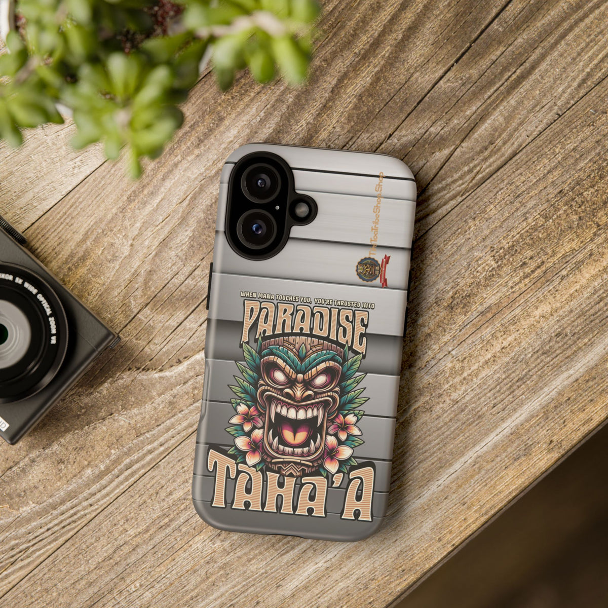 Tahaa – Coque Antichoc Premium « Tiki Féroce » | Design Tribal & Protection Maximale