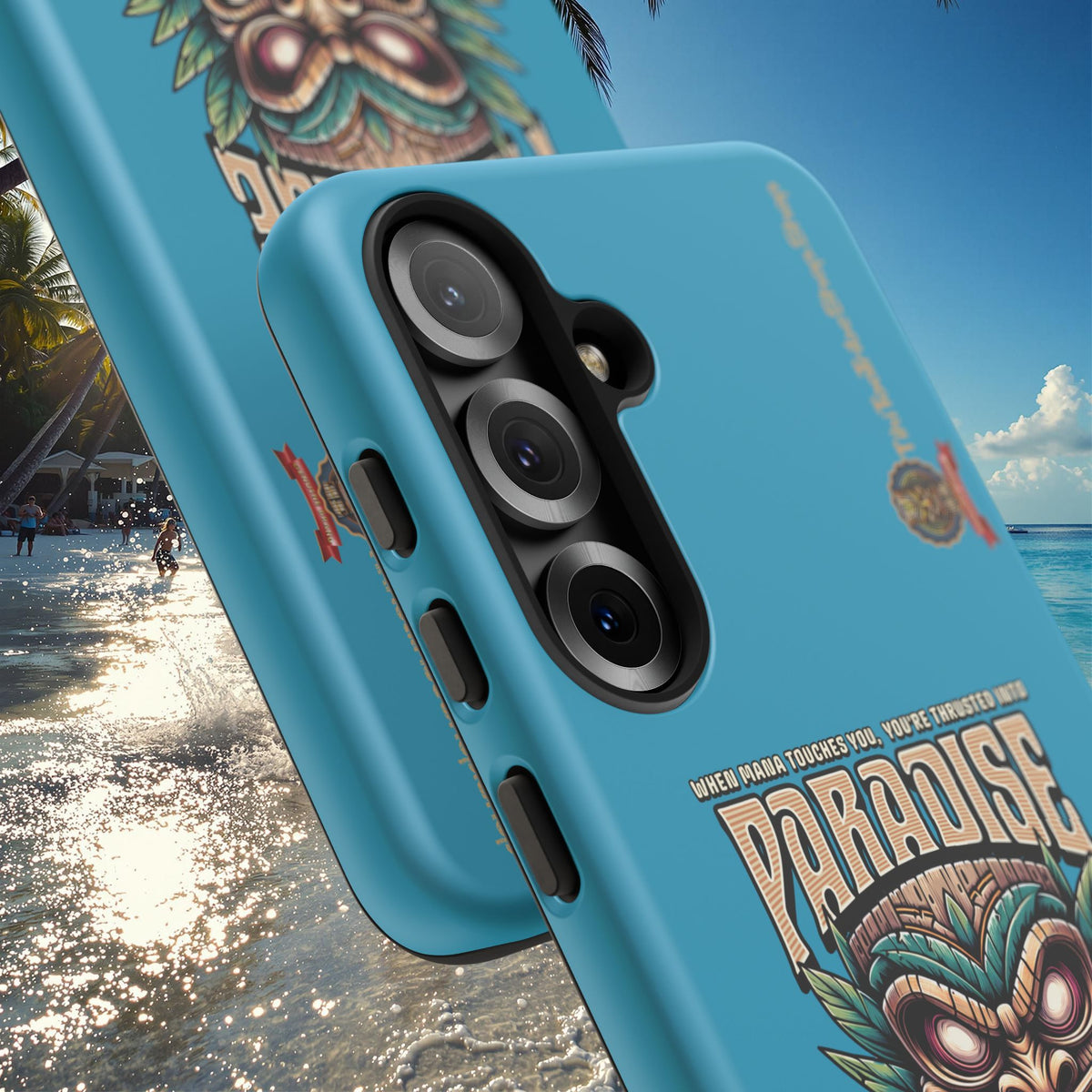 Tahaa – Coque Antichoc Premium « Tiki Féroce » | Design Tribal & Protection Maximale