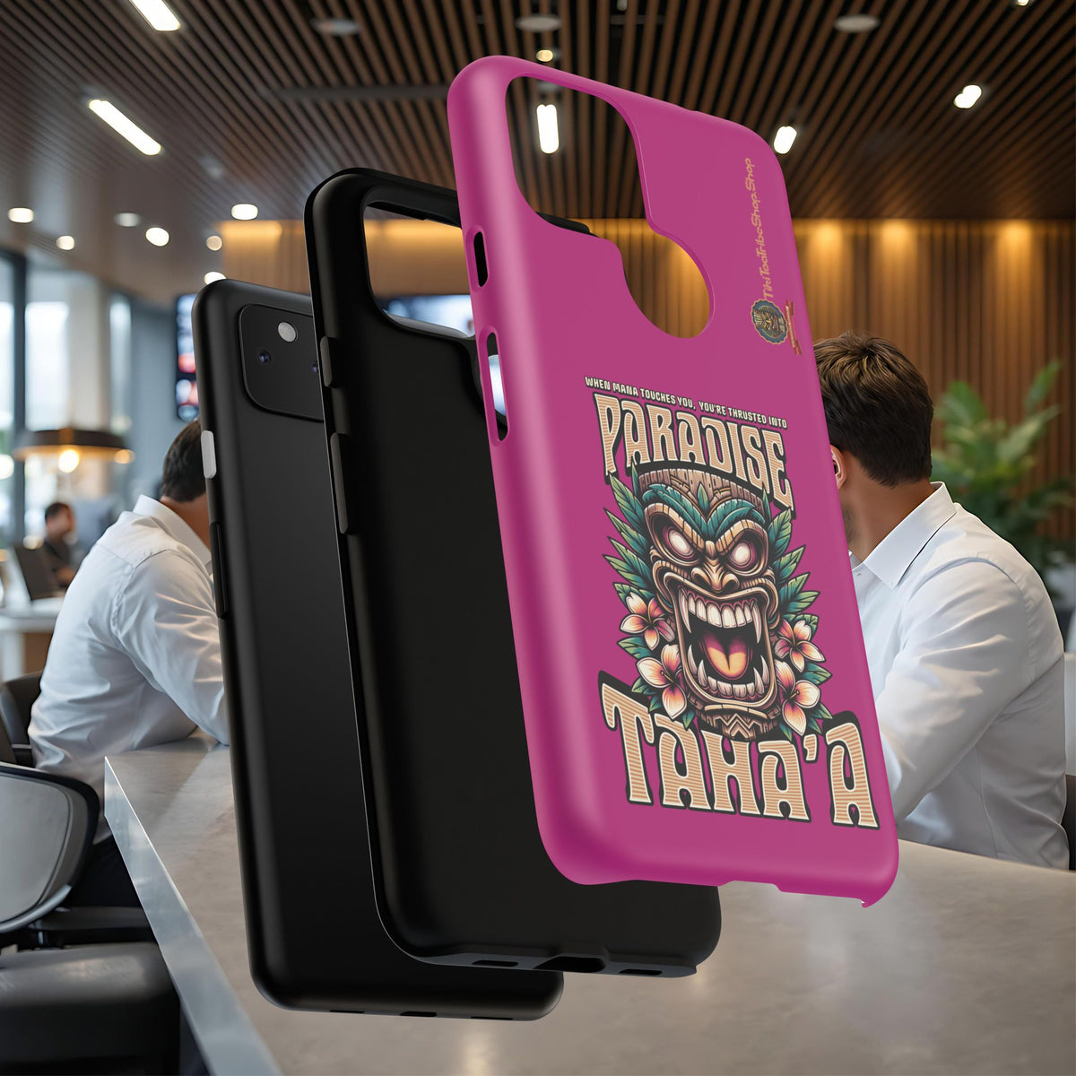 Tahaa – Coque Antichoc Premium « Tiki Féroce » | Design Tribal & Protection Maximale