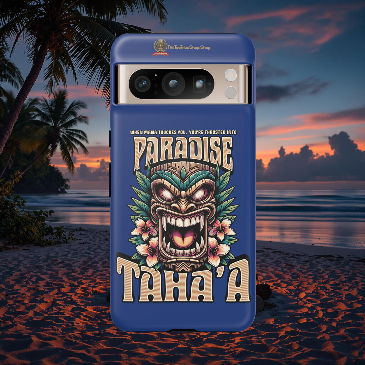 Tahaa – Coque Antichoc Premium « Tiki Féroce » | Design Tribal & Protection Maximale