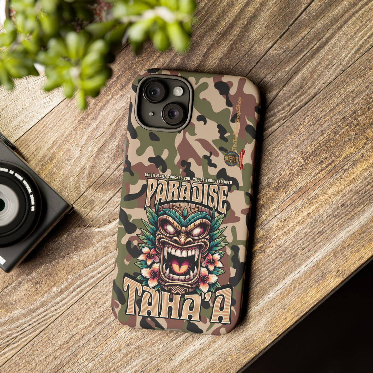 Tahaa – Coque Antichoc Premium « Tiki Féroce » | Design Tribal & Protection Maximale
