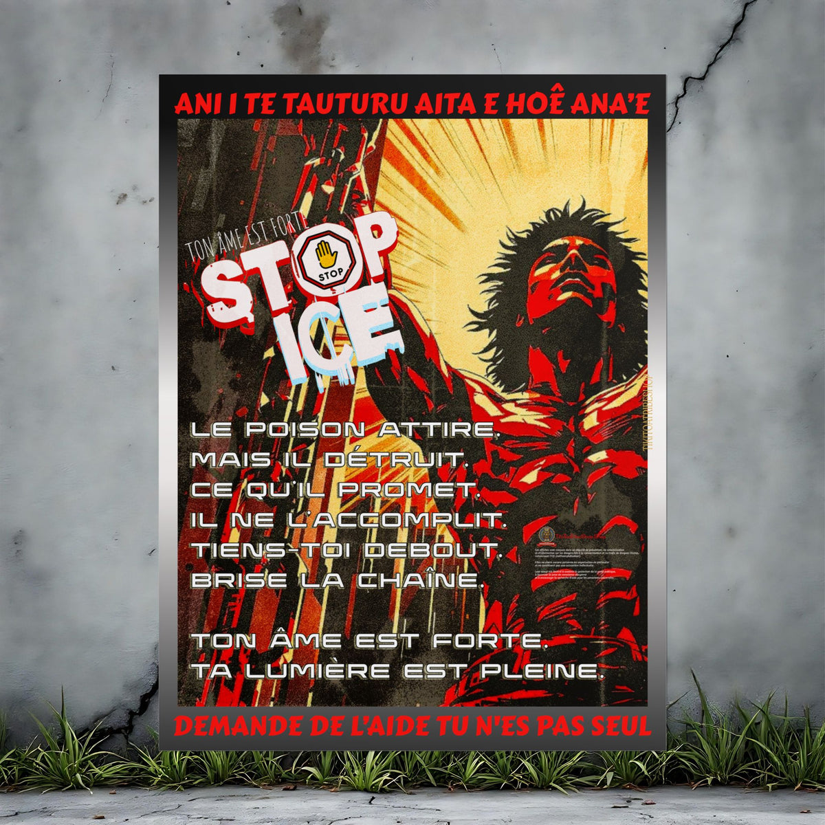 Posters Anti-ICE Polynésie – Affiches de Sensibilisation Contre la Drogue “Paruru i te ora – Brisons les chaînes de l’ICE