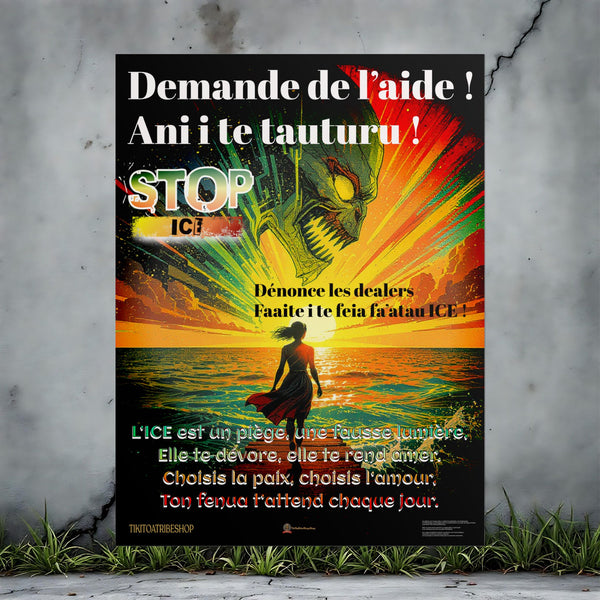 Posters Anti-ICE Polynésie – Affiches de Sensibilisation Contre la Drogue “Paruru i te ora – Brisons les chaînes de l’ICE”