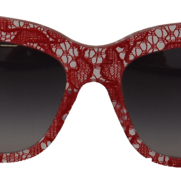 DOLCE &amp; GABBANA, Red Sicilian Lace Sunglasses