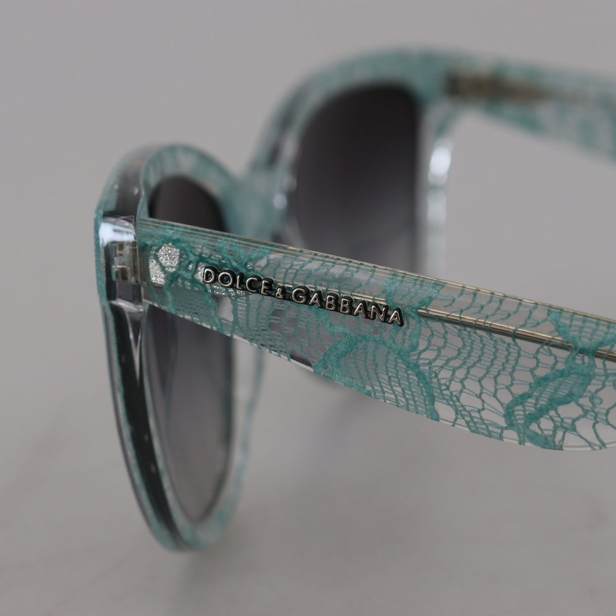 DOLCE & GABBANA, Lunettes de Soleil en Dentelle Sicilienne Bleue