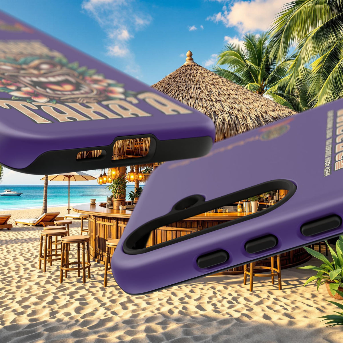 Tahaa – Coque Antichoc Premium « Tiki Féroce » | Design Tribal & Protection Maximale