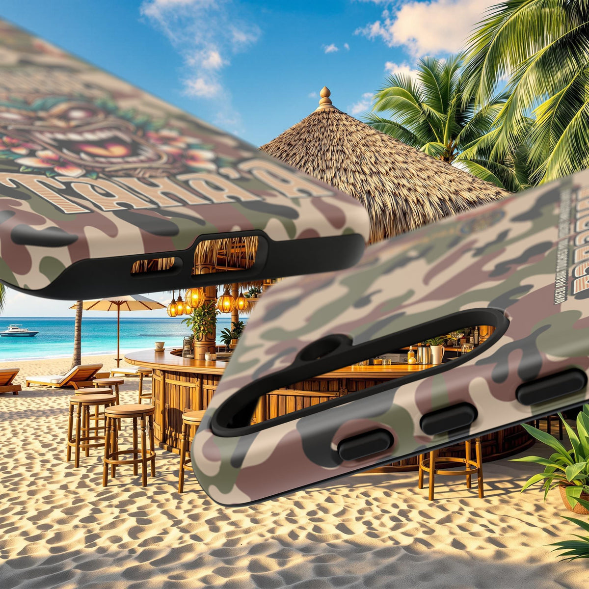 Tahaa – Coque Antichoc Premium « Tiki Féroce » | Design Tribal & Protection Maximale