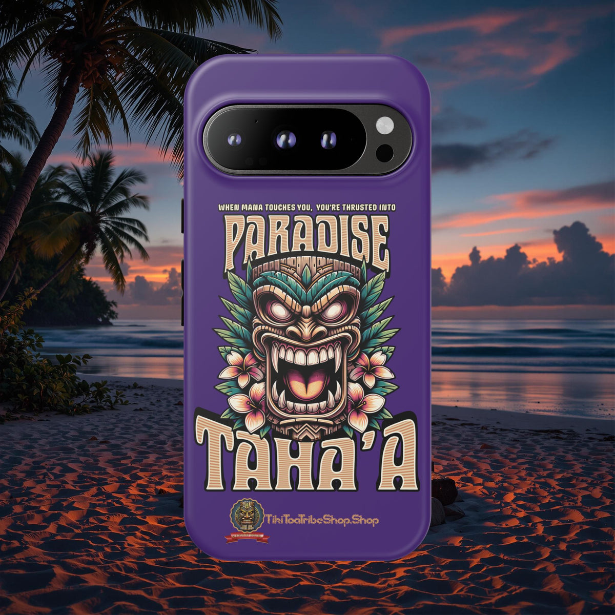 Tahaa – Coque Antichoc Premium « Tiki Féroce » | Design Tribal & Protection Maximale