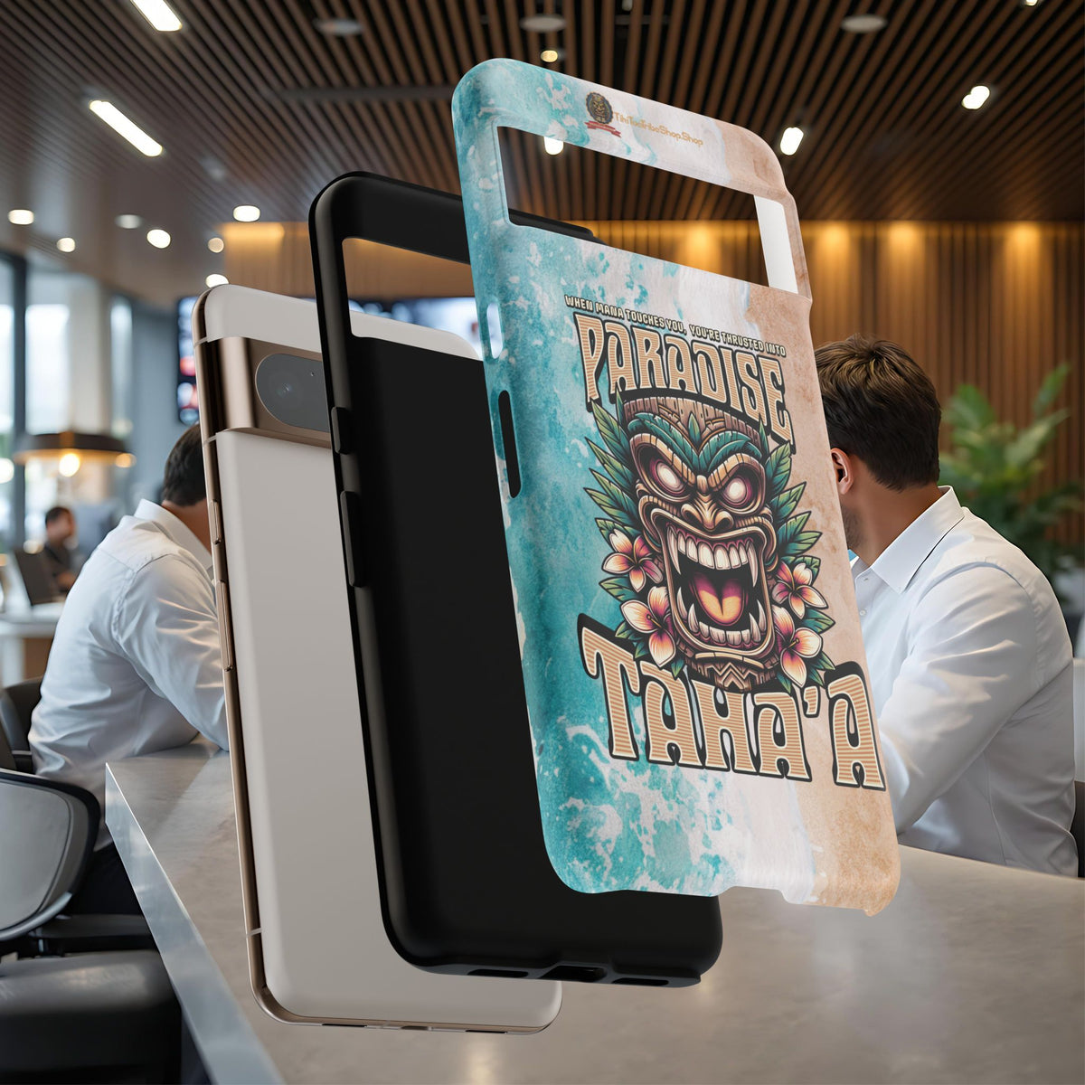 Tahaa – Coque Antichoc Premium « Tiki Féroce » | Design Tribal & Protection Maximale