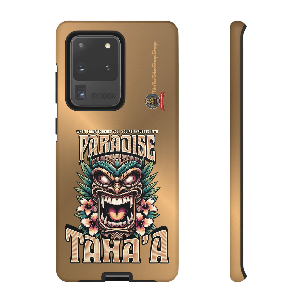 Tahaa – Coque Antichoc Premium « Tiki Féroce » | Design Tribal & Protection Maximale