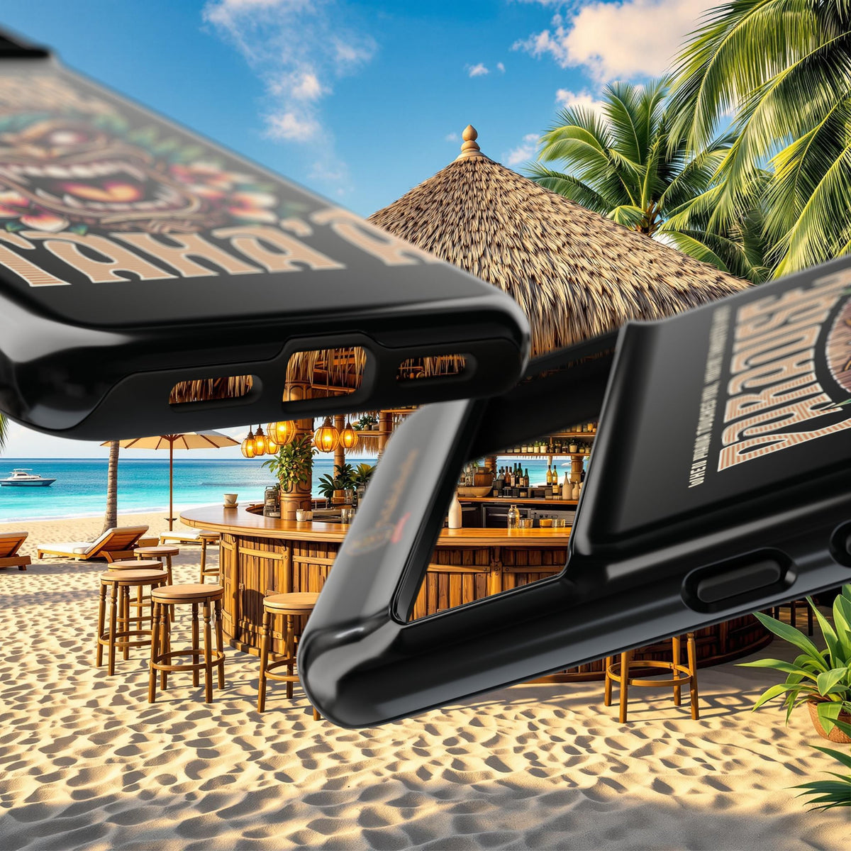 Tahaa – Coque Antichoc Premium « Tiki Féroce » | Design Tribal & Protection Maximale