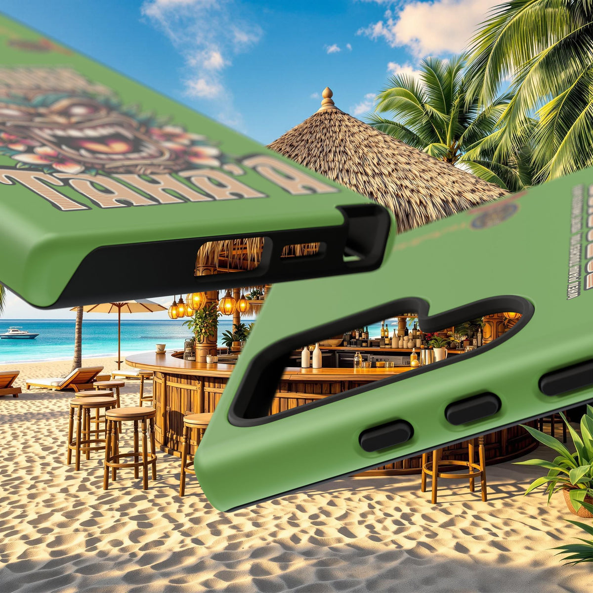 Tahaa – Coque Antichoc Premium « Tiki Féroce » | Design Tribal & Protection Maximale