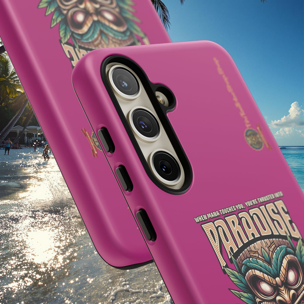 Tahaa – Coque Antichoc Premium « Tiki Féroce » | Design Tribal & Protection Maximale