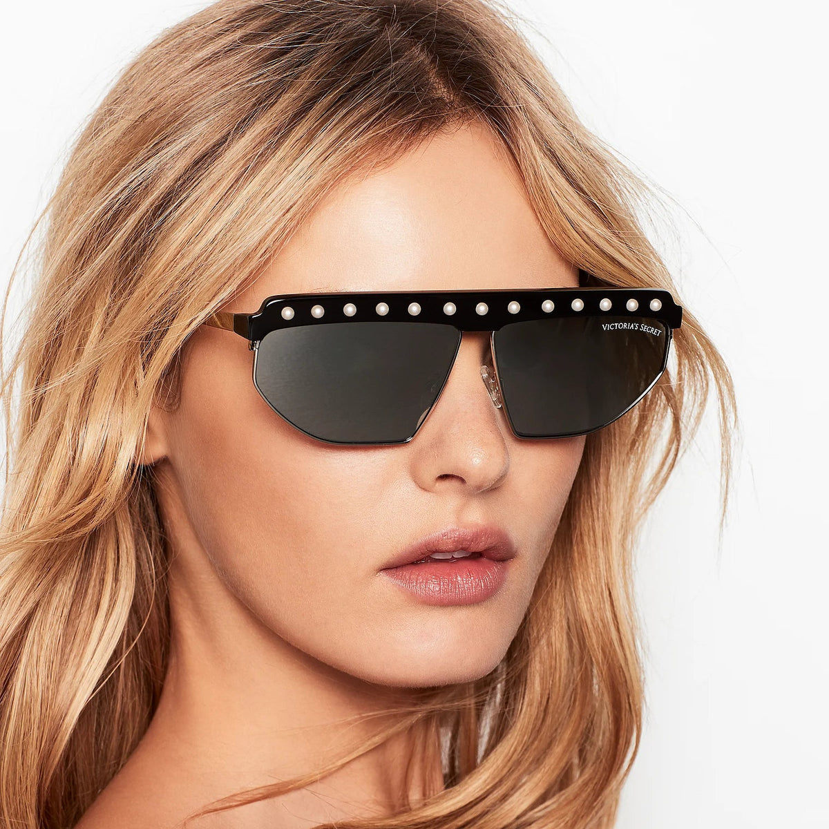 VICTORIA'S SECRET : Lunettes de Soleil Métal Noir Femme - Verres Miroir Gris - Protection UV 100%