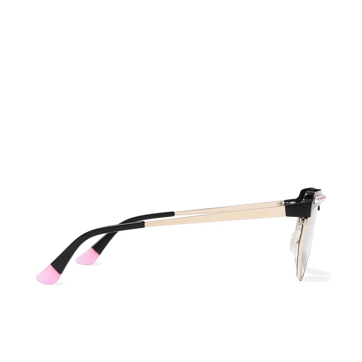 VICTORIA'S SECRET : Lunettes de Soleil Métal Noir Femme - Verres Miroir Gris - Protection UV 100%