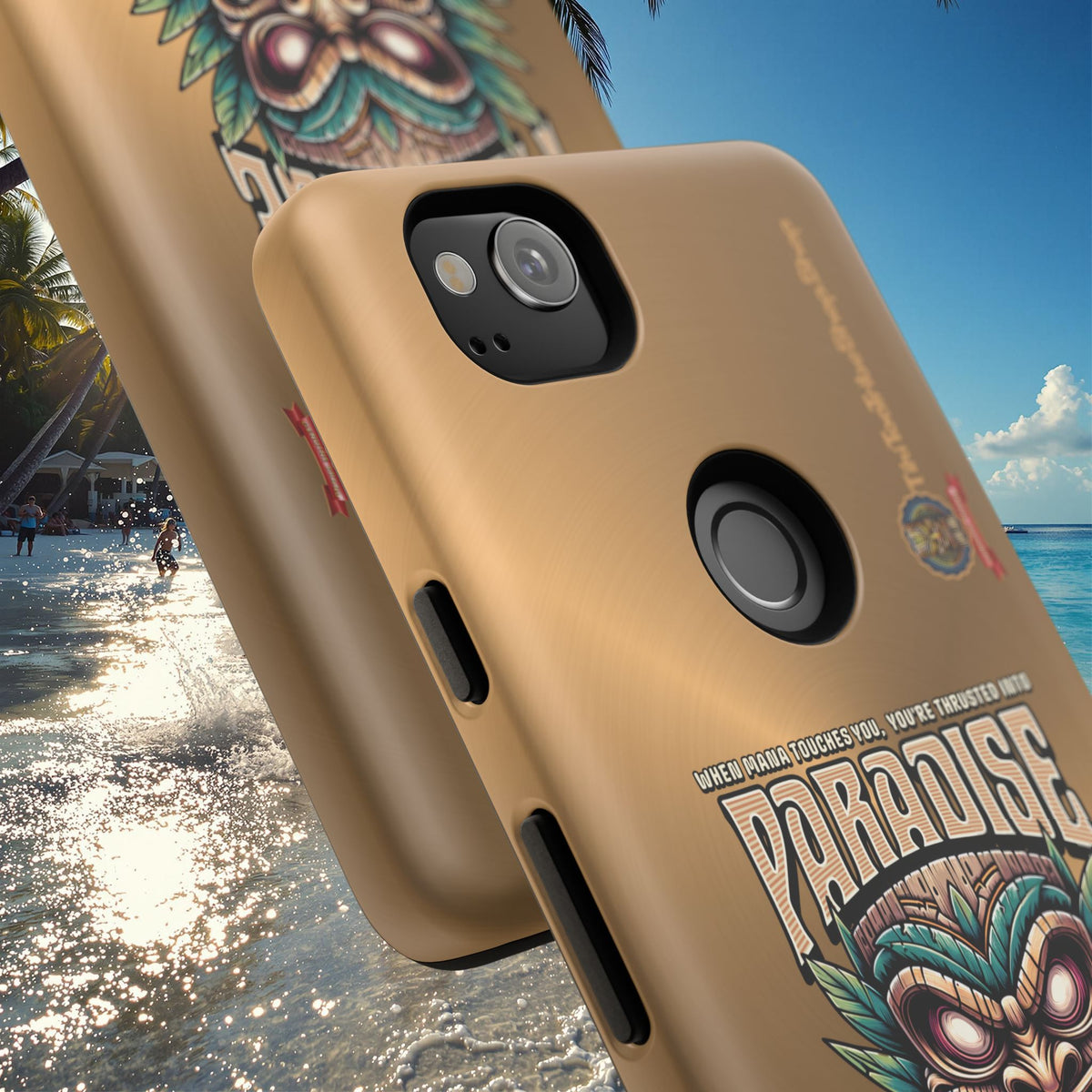 Tahaa – Coque Antichoc Premium « Tiki Féroce » | Design Tribal & Protection Maximale