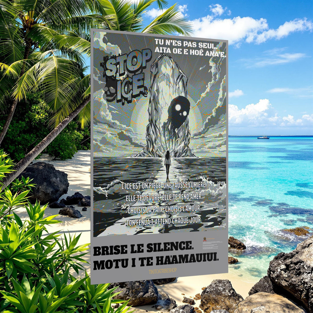 Posters Anti-ICE Polynésie – Affiches de Sensibilisation Contre la Drogue “Paruru i te ora – Brisons les chaînes de l’ICE”