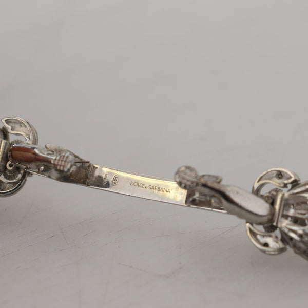 DOLCE & GABBANA BROCHE en Argent Sterling 925 Ornée de Verre - Élégance Intemporelle