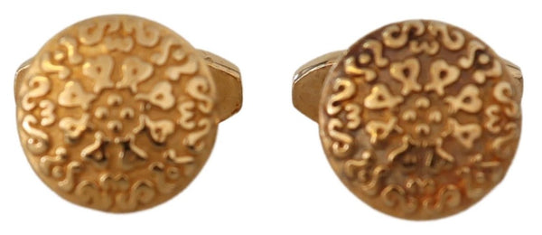 Boutons de Manchette Dolce & Gabbana "Laiton Plaqué Or & Design Rond"