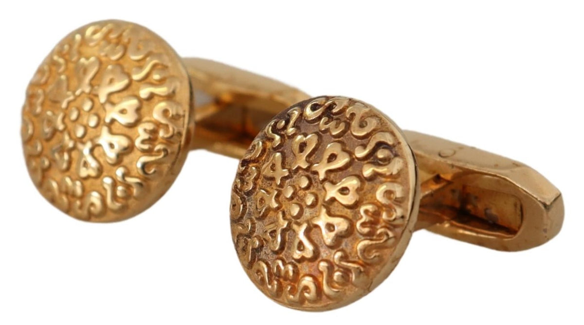 Boutons de Manchette Dolce & Gabbana "Laiton Plaqué Or & Design Rond"