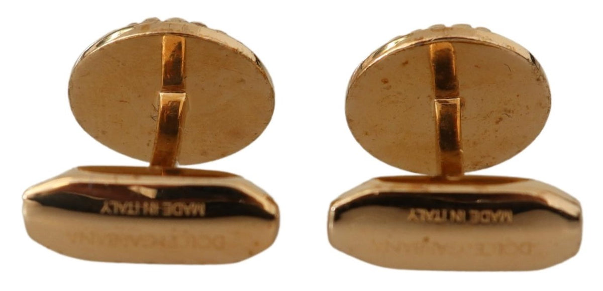 Boutons de Manchette Dolce & Gabbana "Laiton Plaqué Or & Design Rond"