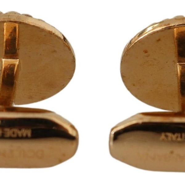 Boutons de Manchette Dolce & Gabbana "Laiton Plaqué Or & Design Rond"