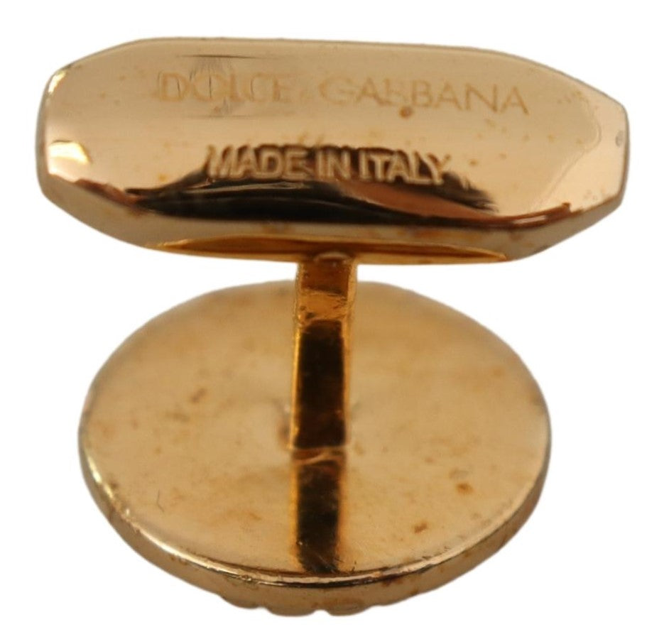 Boutons de Manchette Dolce & Gabbana "Laiton Plaqué Or & Design Rond"