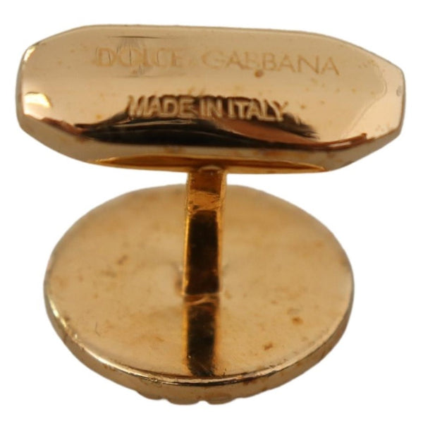 Boutons de Manchette Dolce & Gabbana "Laiton Plaqué Or & Design Rond"