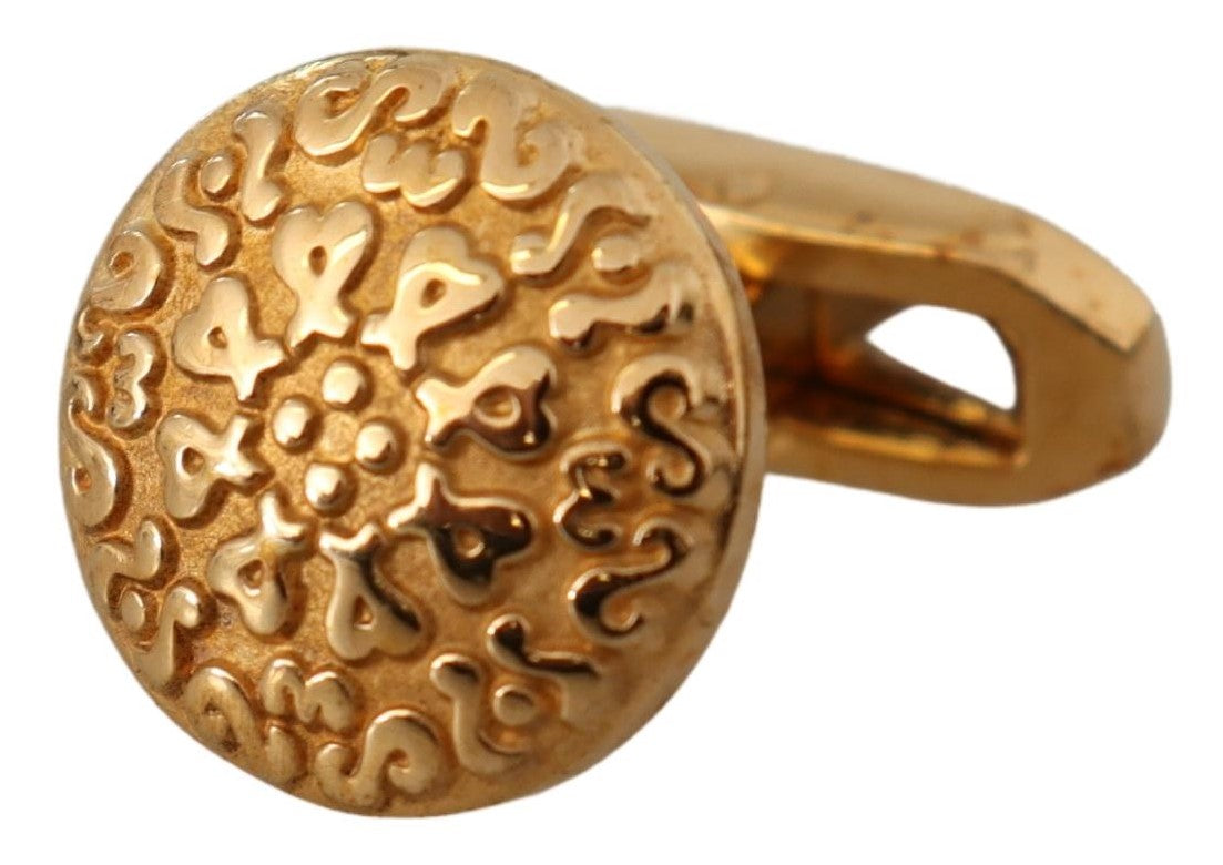Boutons de Manchette Dolce & Gabbana "Laiton Plaqué Or & Design Rond"