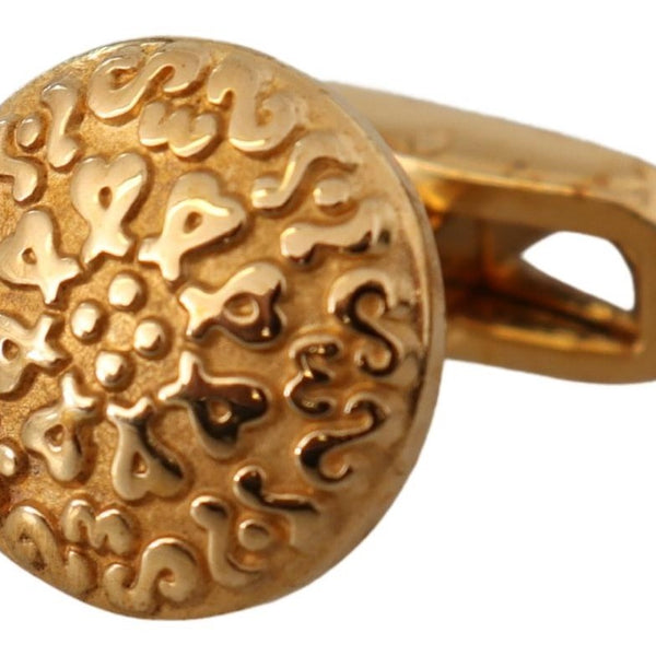 Boutons de Manchette Dolce & Gabbana "Laiton Plaqué Or & Design Rond"