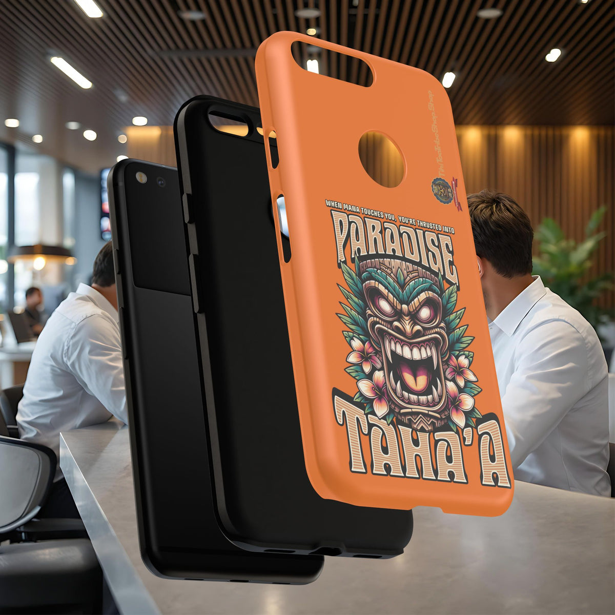 Tahaa – Coque Antichoc Premium « Tiki Féroce » | Design Tribal & Protection Maximale