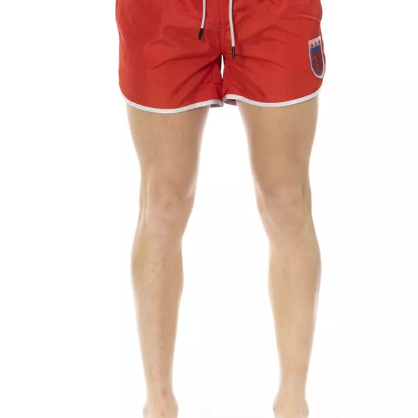 BIKKEMBERGS Short de Bain Homme Rouge - "Runner Sportif"