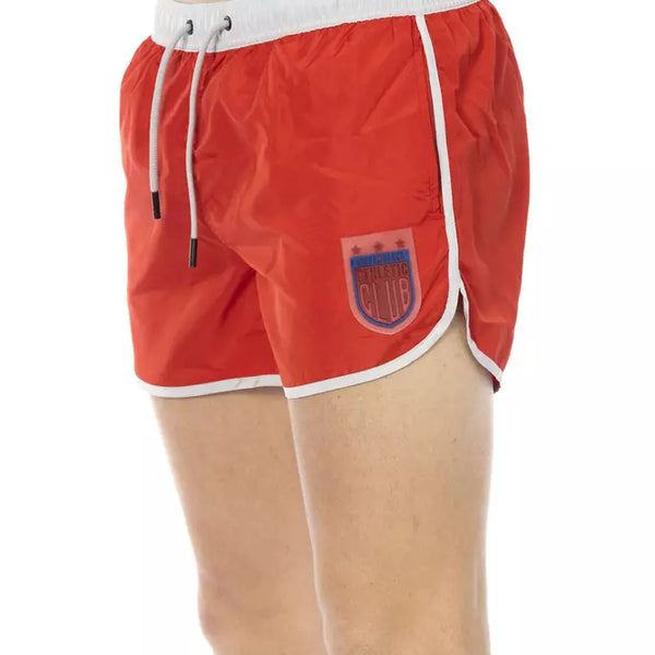 BIKKEMBERGS Short de Bain Homme Rouge - "Runner Sportif"