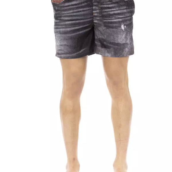 Just Cavalli Black Polyester Men Swimwear