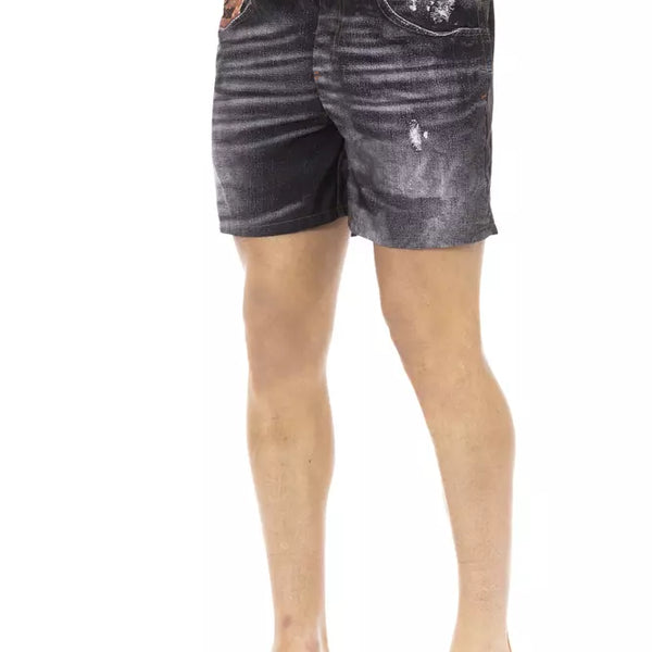 Just Cavalli Black Polyester Men Swimwear