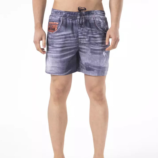 Just Cavalli Blue Polyester Men Swim Short