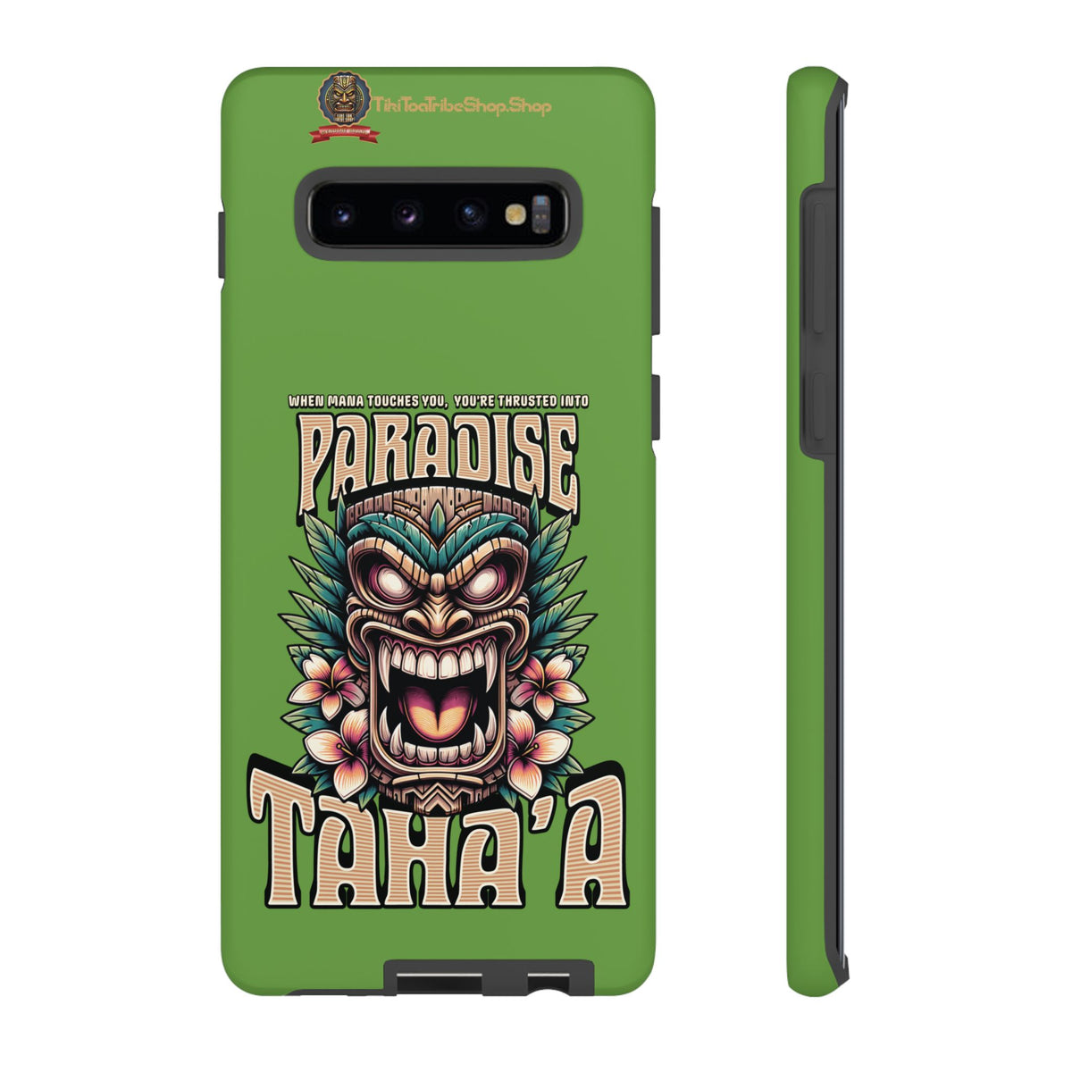 Tahaa – Coque Antichoc Premium « Tiki Féroce » | Design Tribal & Protection Maximale