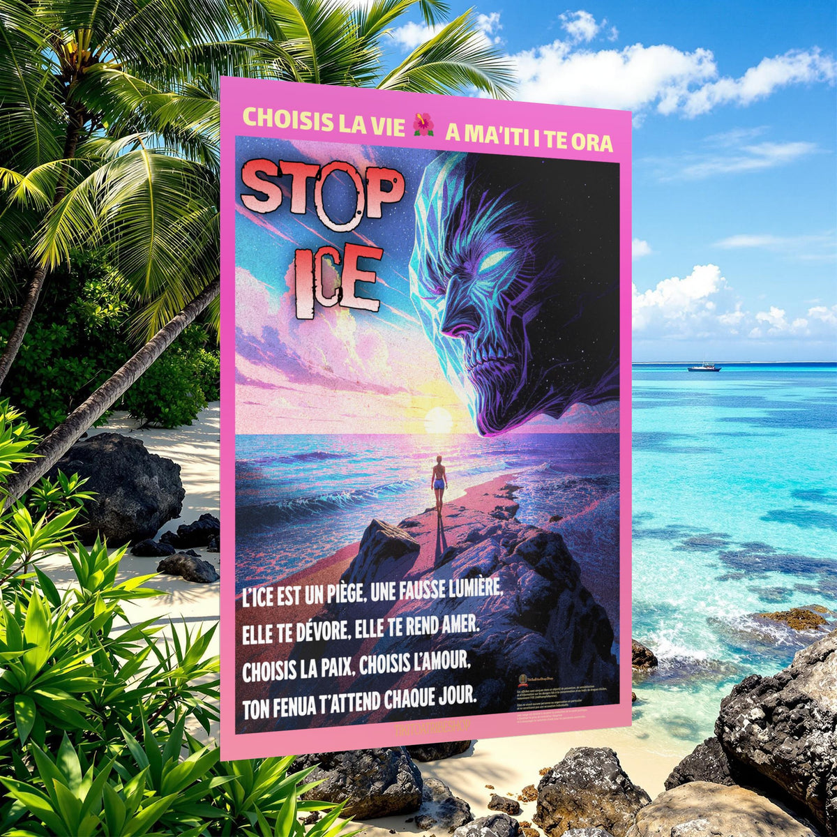 Posters Anti-ICE Polynésie – Affiches de Sensibilisation Contre la Drogue “Paruru i te ora – Brisons les chaînes de l’ICE”