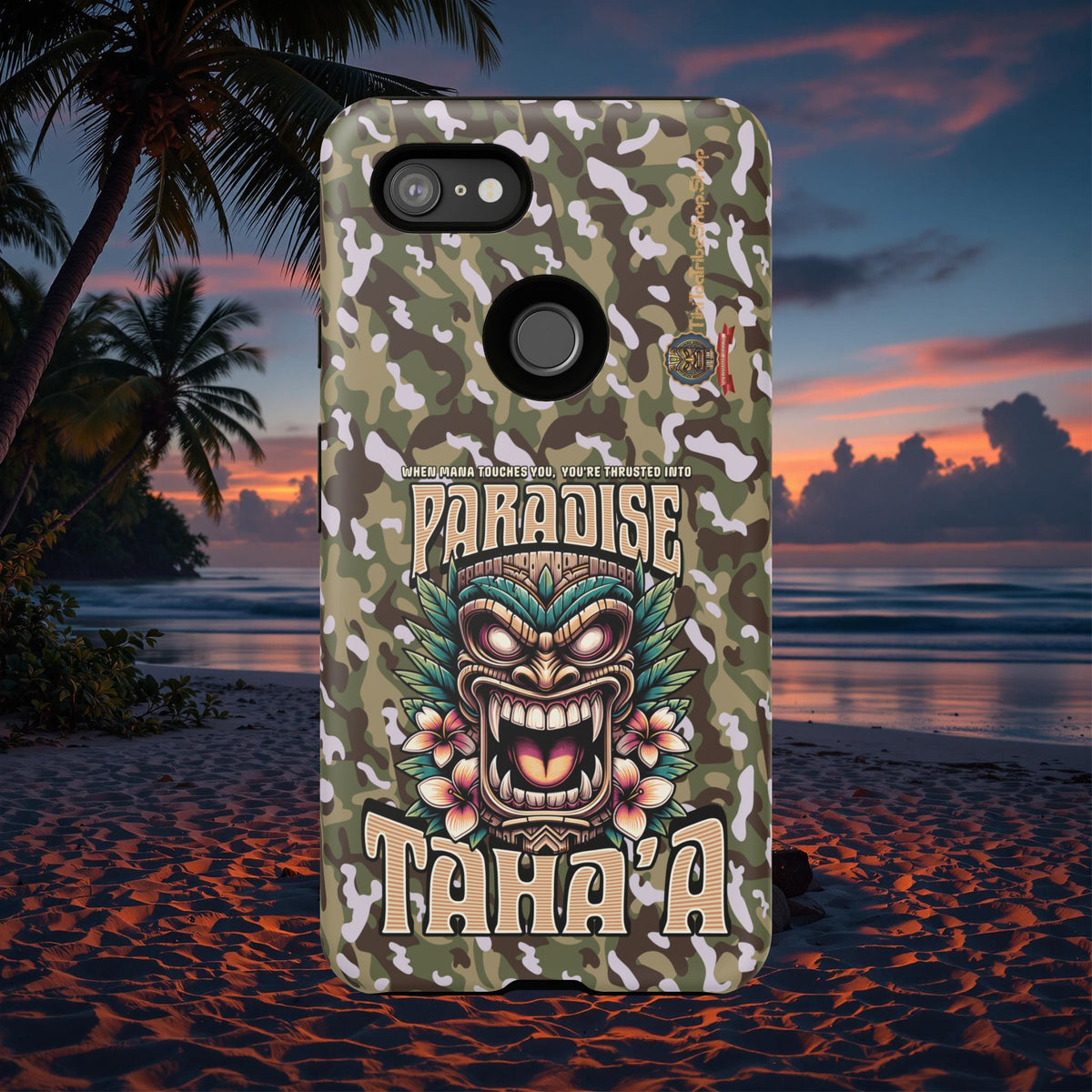Tahaa – Coque Antichoc Premium « Tiki Féroce » | Design Tribal & Protection Maximale