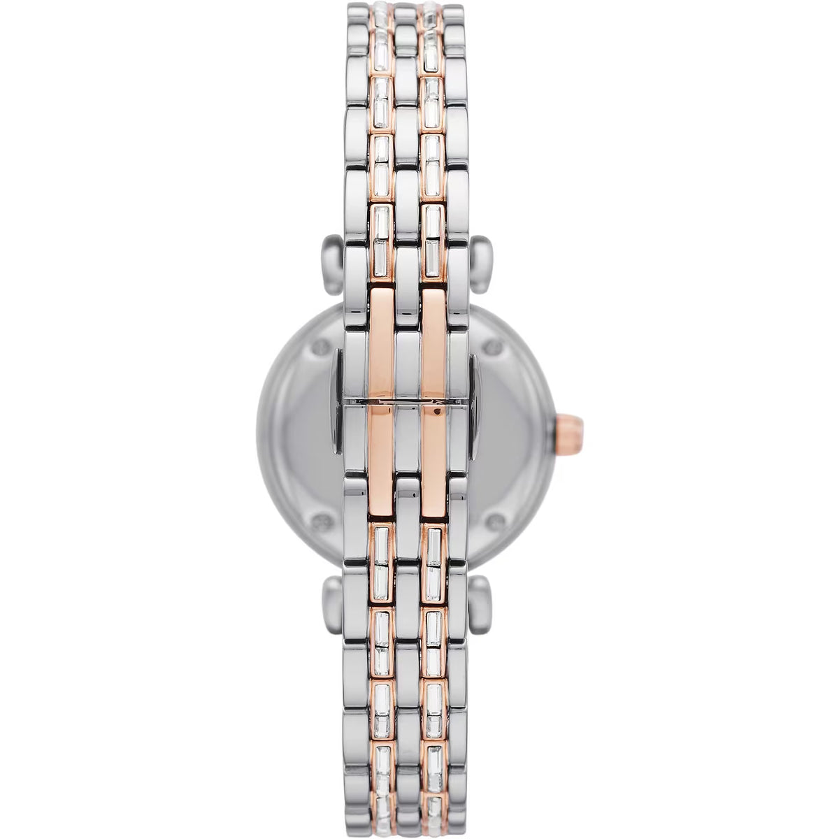 ARMANI Women's Gianni T-Bar Emporio Armani Watch in Silver Steel and Crystals - Sparkling Elegance