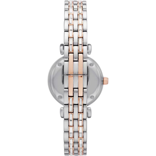 ARMANI Montre Femmes Gianni T-Bar Emporio Armani  En Acier ArgentĂ© Et Cristaux - ĂlĂ©gance Scintillante