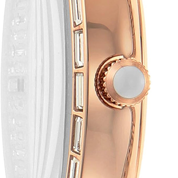 ARMANI Montre Femme "Gianni T-Bar" Emporio Armani PVD Or Rose et Cristaux
