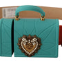 DOLCE & GABBANA Ceinture en Cuir Orange avec Étuis Écouteurs Mini-Sac Devotion.