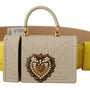 DOLCE &amp; GABBANA Yellow Leather Belt with Micro Devotion Earphone Case