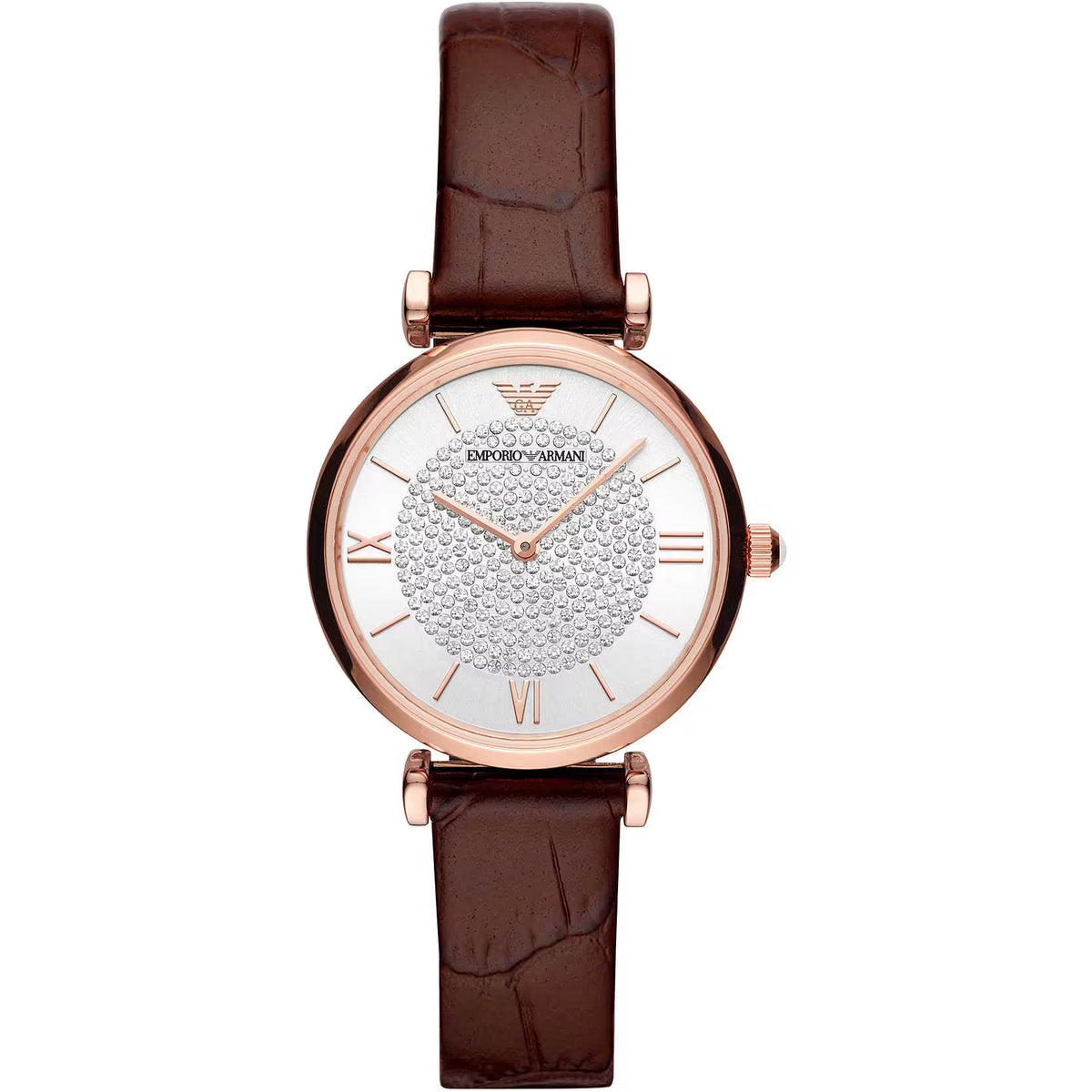 ARMANI: Gianni T-Bar Women's Watch in Burgundy Leather - Refined Style
