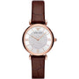 ARMANI: Gianni T-Bar Women's Watch in Burgundy Leather - Refined Style