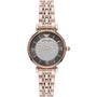 ARMANI "Gianni T-Bar" Emporio Armani Rose Gold &amp; Brown Glitter Dial Watch - Feminine Refinement