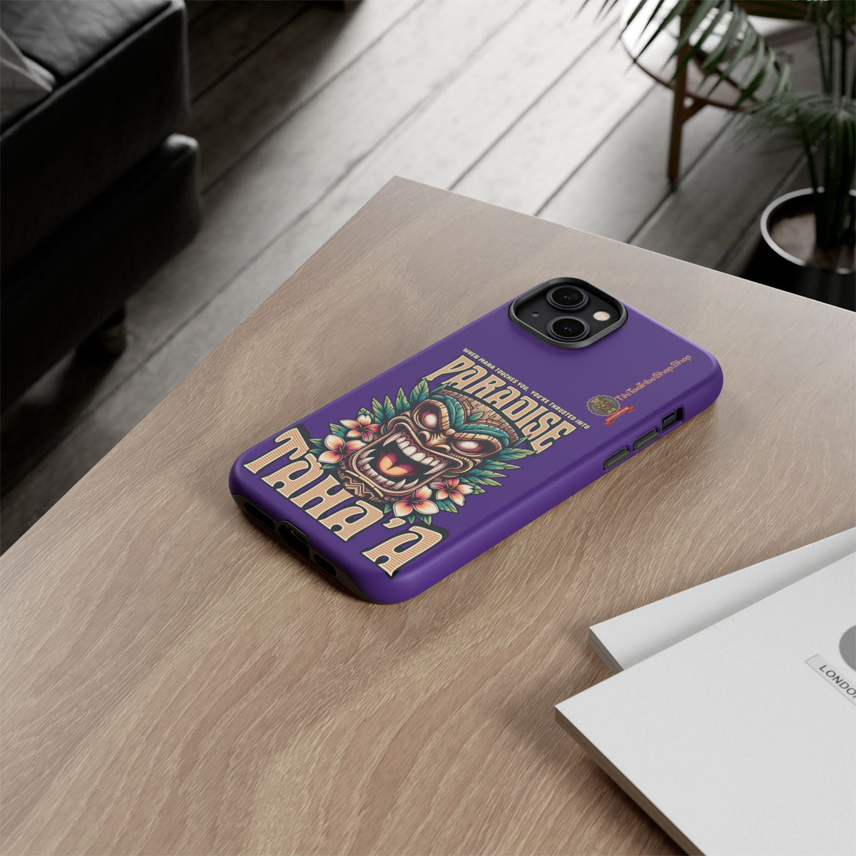 Tahaa – Coque Antichoc Premium « Tiki Féroce » | Design Tribal & Protection Maximale