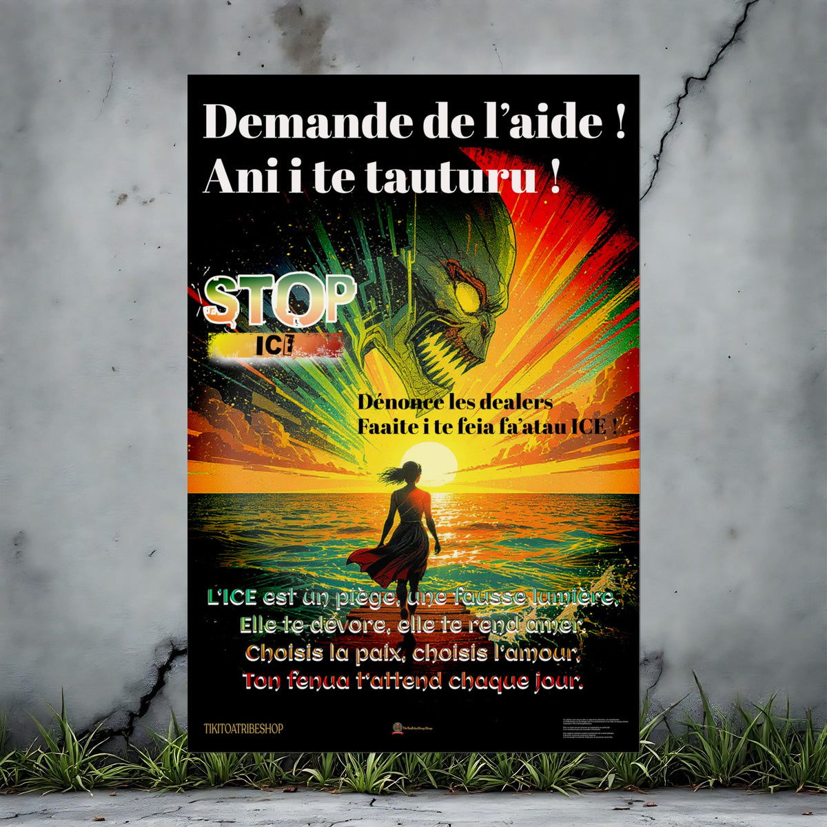 Posters Anti-ICE Polynésie – Affiches de Sensibilisation Contre la Drogue “Paruru i te ora – Brisons les chaînes de l’ICE”